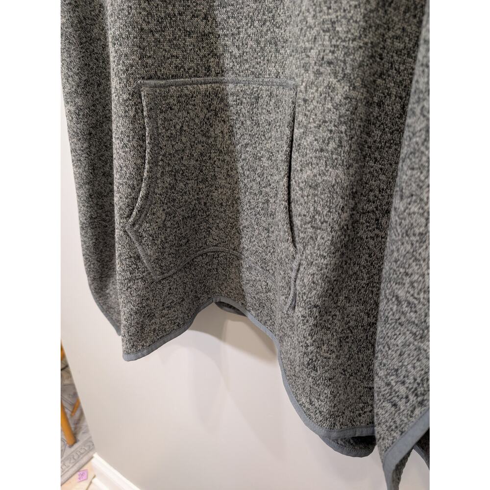 Eddie Bauer Heathered Gray Hooded Poncho Cape - Picture 3 of 10